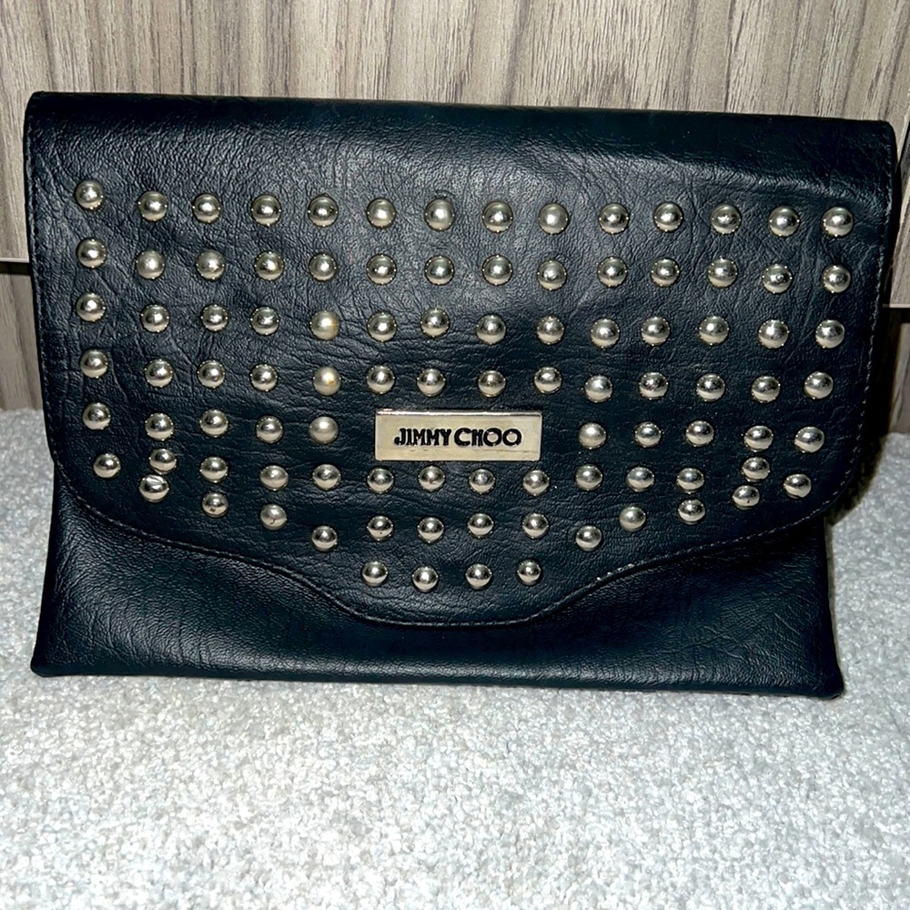 Jimmy Choo studded leather Clutch